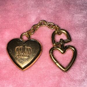 Vintage Y2K Juicy Couture Gold Heart Charm Keychain
